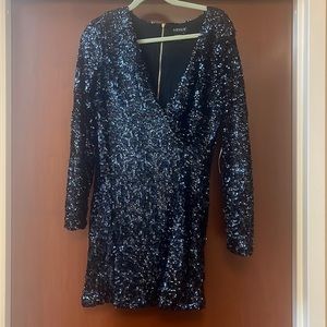 Navy blue sequins dress